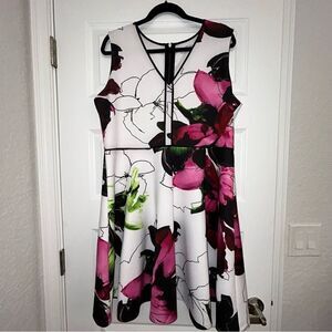 REED Floral Print Scuba Skater A-Line Dress